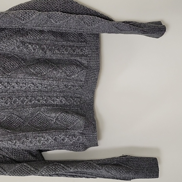 Madewell Women’s Knit Crop Gray Cardigan Sweater, Medium, Sparkle size Medium - Picture 14 of 16